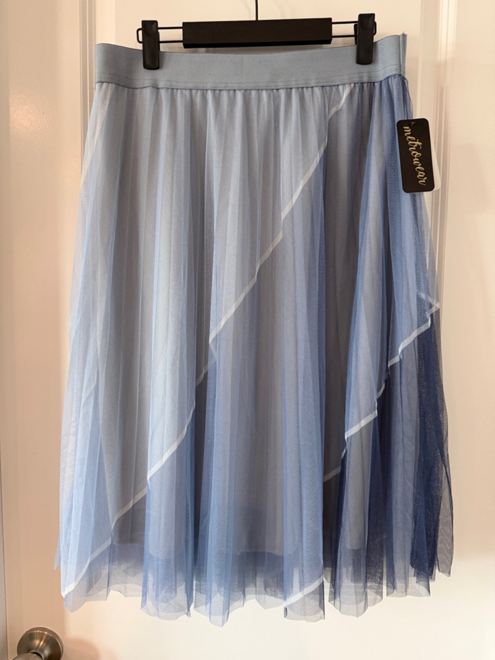 NWT Metrowear Blue Gradient A-line Tulle Skirt Elastic Waist Size‎ Large Fairy
